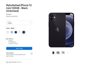 579美元!苹果官网上架iPhone 12 mi