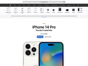 售价1069美元起 iPhone 14 Pro提前“上架”海外官网