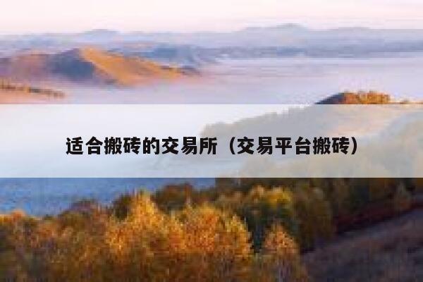 适合搬砖的交易所(交易平台搬砖) 第1张 适合搬砖的交易所(交易平台搬砖) 第1张