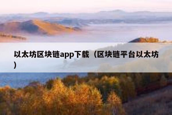 以太坊区块链app下载（区块链平台以太坊） 第1张