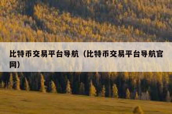比特币交易平台导航(比特币交易平台导航官网) 第1张 比特币交易平台导航(比特币交易平台导航官网) 第1张