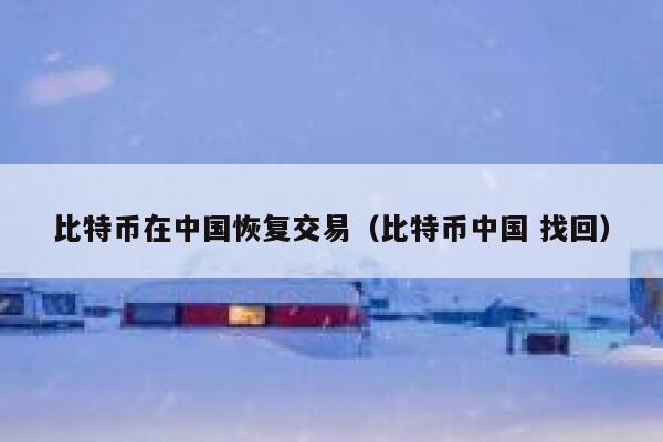 比特币在中国恢复交易（比特币中国 找回） 第1张