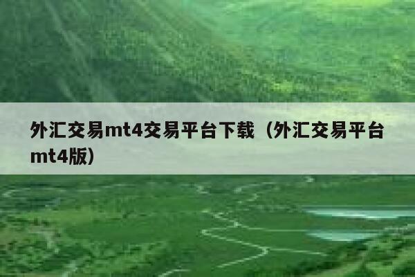 外汇交易mt4交易平台下载（外汇交易平台mt4版） 第1张