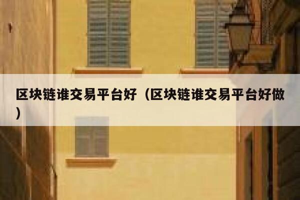 区块链谁交易平台好（区块链谁交易平台好做） 第1张