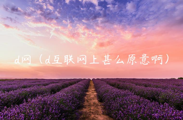 d网(d互联网上甚么原意啊) d网(d互联网上甚么原意啊)
