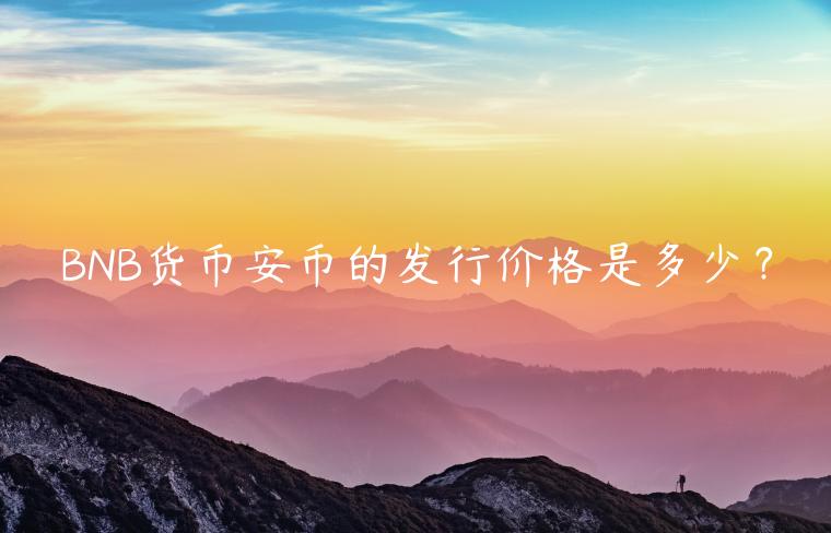 BNB货币安币的发行价格是多少？