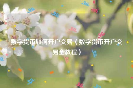 数字货币如何开户交易(数字货币开户交易全教程)