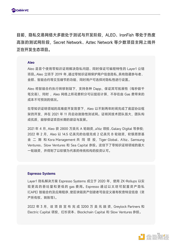 Cabin Report:隐私公链赛道解析-第14张图片-欧意下载 Cabin Report:隐私公链赛道解析-第14张图片-欧意下载