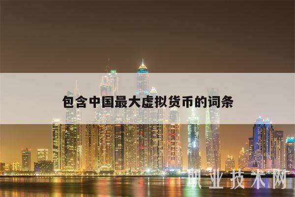 包含中国最大虚拟货币的词条-第1张图片-欧意下载