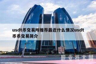 usdt币交易平台推荐最近什么情况usdt币币交易简介