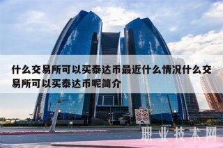 什么交易平台可以买泰达币最近什么情况什么交易平台可以买泰达币呢简介