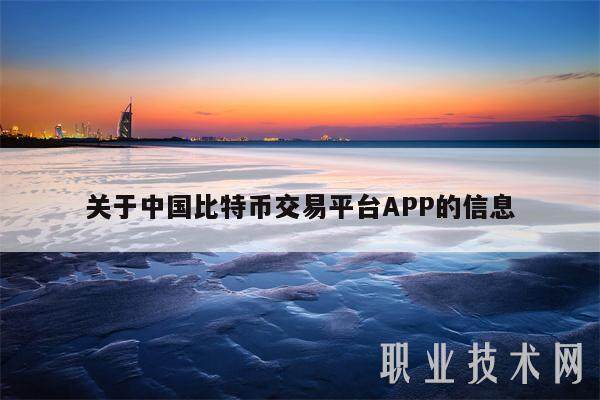 关于中国比特币交易平台APP的信息-第1张图片-欧意下载